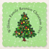 Ändern des Namens Text passt Weihnachtsbaum Untersetzer (Vorderseite)