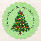 Ändern des Namens Text passt Weihnachtsbaum Untersetzer (Vorderseite)