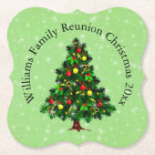 Ändern des Namens Text passt Weihnachtsbaum Untersetzer (Vorderseite)