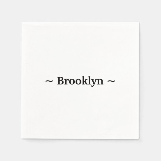 Ändern des Namens Text weiß, schwarzes Party Serviette (Vorderseite)