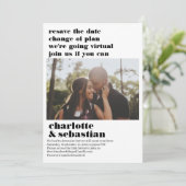 Ändern des Plans Virtual Wedding Save the Date Fot (Stehend Vorderseite)