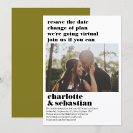 Ändern des Plans Virtual Wedding Save the Date Fot