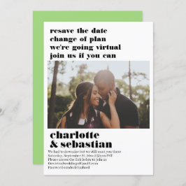 Ändern des Plans Virtual Wedding Save the Date Fot