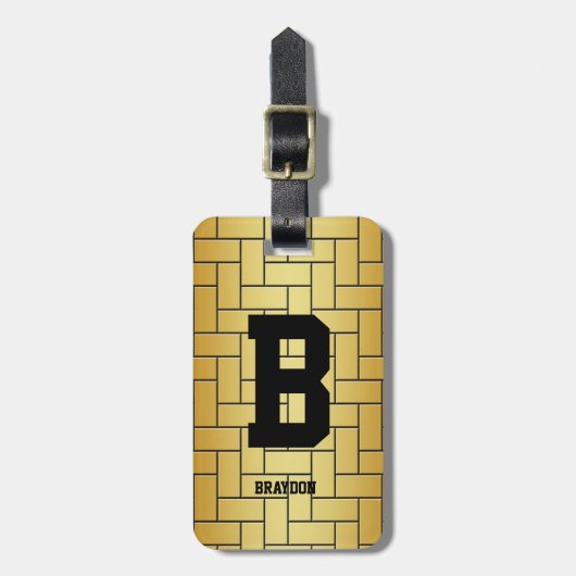 Ändern des ursprünglichen Namens Gold Brown Brick  Gepäckanhänger (Vorderseite vertikal)