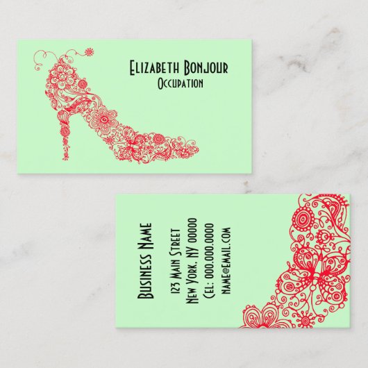 ÄNDERN FARBSCHUHE ~ Visitenkarte (Vorne/Hinten)