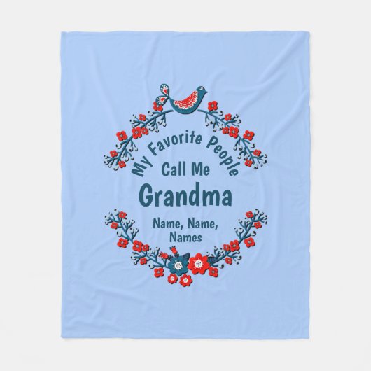 Ändern Großmutter Name Kinder hinzufügen - Lieblin Fleecedecke (Vorderseite)