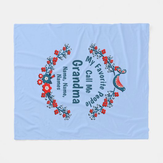 Ändern Großmutter Name Kinder hinzufügen - Lieblin Fleecedecke (Vorderseite (Horizontal))