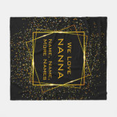 Ändern Nanna Oma Kinder hinzufügen Namen Schwarzes Fleecedecke (Vorderseite (Horizontal))