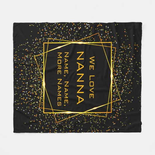 Ändern Nanna Oma Kinder hinzufügen Namen Schwarzes Fleecedecke (Vorderseite (Horizontal))