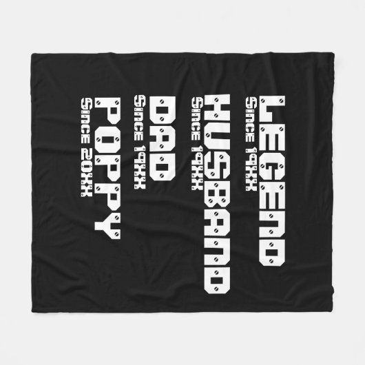 Ändern Sie ALLE Name Datum Jahr Legende Husband Va Fleecedecke (Vorderseite (Horizontal))