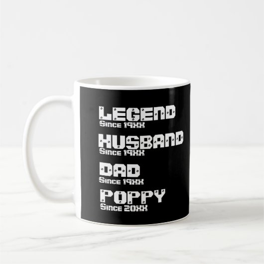 Ändern Sie ALLE Name Datum Jahr Legende Husband Va Kaffeetasse (Links)