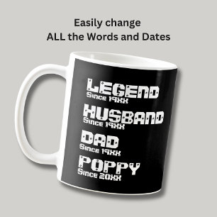 Ändern Sie ALLE Name Datum Jahr Legende Husband Va Kaffeetasse