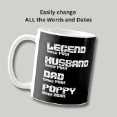 Ändern Sie ALLE Name Datum Jahr Legende Husband Va Kaffeetasse