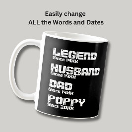 Ändern Sie ALLE Name Datum Jahr Legende Husband Va Kaffeetasse