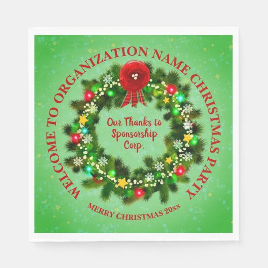 Ändern Sie ALLE Text Organisation Weihnachten Mitt Serviette (Vorderseite)