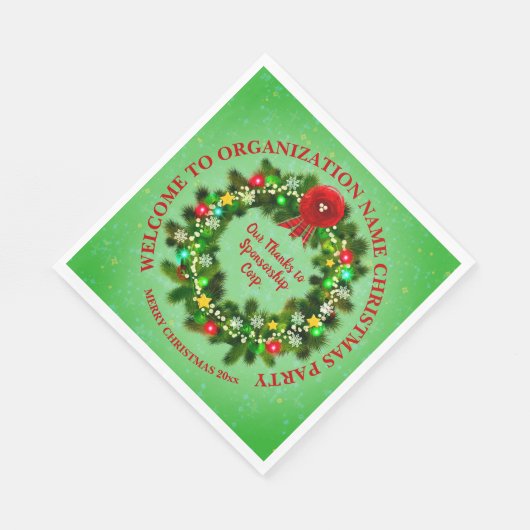 Ändern Sie ALLE Text Organisation Weihnachten Mitt Serviette (Ecke)