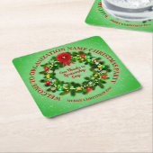 Ändern Sie ALLE Text Organisation Weihnachts-Party Rechteckiger Pappuntersetzer (angewinkelt)