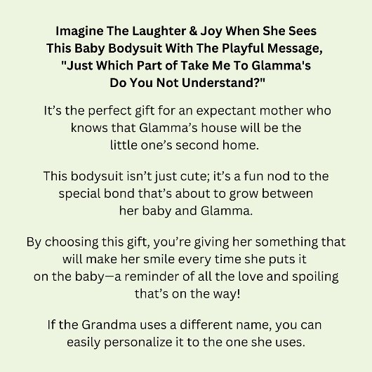 Ändern Sie ALLE Texte bringen mich zu Glammy Gramm Baby Strampler