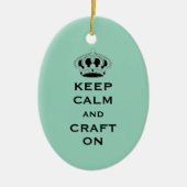 Ändern Sie CRAFT, Behalt Ruhe, Light Aquamarin Kee Keramik Ornament (Vorne)