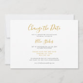 Ändern Sie das Brautparty-Chic-Gold-Script Save The Date (Rückseite)