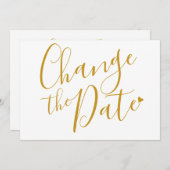 Ändern Sie das Brautparty-Chic-Gold-Script Save The Date (Vorne/Hinten)