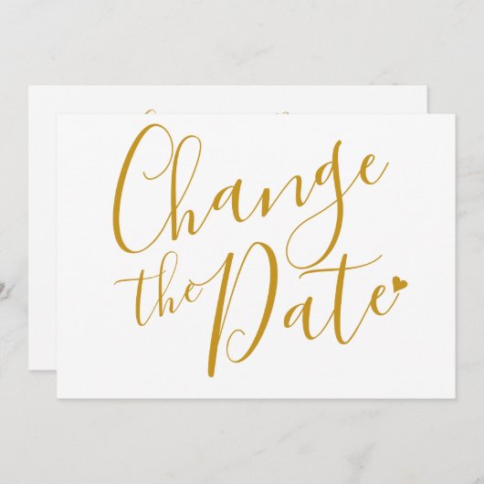 Ändern Sie das Brautparty-Chic-Gold-Script Save The Date (Vorne/Hinten)