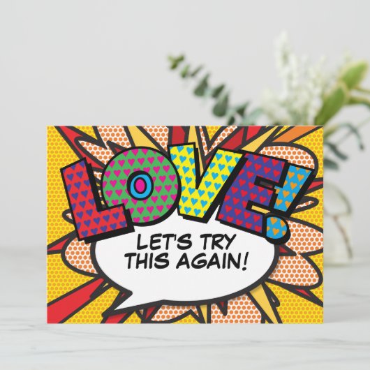 Ändern Sie das Date Comic Book Modern Fun Save The Date (Stehend Vorderseite)