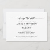 Ändern Sie das Date Foto Minimal Moderne Kalligraf Ankündigung (Rückseite)