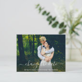 Ändern Sie das Date Modern Trendy Script-Foto Postkarte (Stehend Vorderseite)