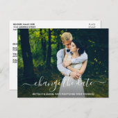 Ändern Sie das Date Modern Trendy Script-Foto Postkarte (Vorne/Hinten)