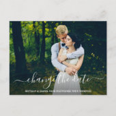 Ändern Sie das Date Modern Trendy Script-Foto Postkarte (Vorderseite)