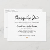 Ändern Sie das Date Script Simple Champagne Gold H Ankündigungspostkarte (Vorne/Hinten)