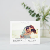 Ändern Sie das Date Simple Chic Custom Foto Weddin Postkarte (Stehend Vorderseite)