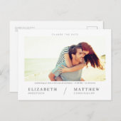 Ändern Sie das Date Simple Chic Custom Foto Weddin Postkarte (Vorne/Hinten)