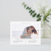 Ändern Sie das Date Simple Chic Custom Foto Weddin Postkarte (Stehend Vorderseite)