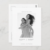 Ändern Sie das Date Simple Chic Custom Foto Weddin Postkarte (Vorne/Hinten)