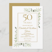 Ändern Sie das Datum 50. Jubiläum Grünfoliage Einladung (Vorne/Hinten)