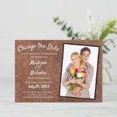 Ändern Sie das Datum, an dem das dunkelbraune Perg Save The Date (Stehend Vorderseite)