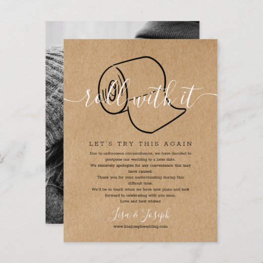 Ändern Sie das Datum, an dem das rustikale Foto zu Postkarte (Vorne/Hinten)