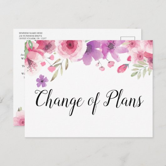 Ändern Sie das Datum, an dem das stornierte Ereign Postkarte (Vorne/Hinten)