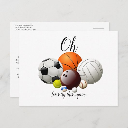 Ändern Sie das Datum, an dem das stornierte Ereign Postkarte (Vorne/Hinten)