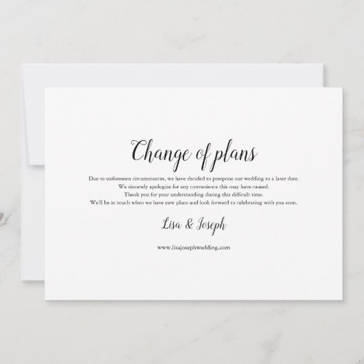 Ändern Sie das Datum, an dem der gestoppte Ereigni Einladung (Rückseite)