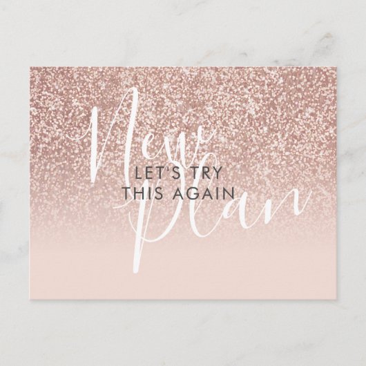 Ändern Sie das Datum, an dem der Gold-Glitzer für  Postkarte (Vorderseite)