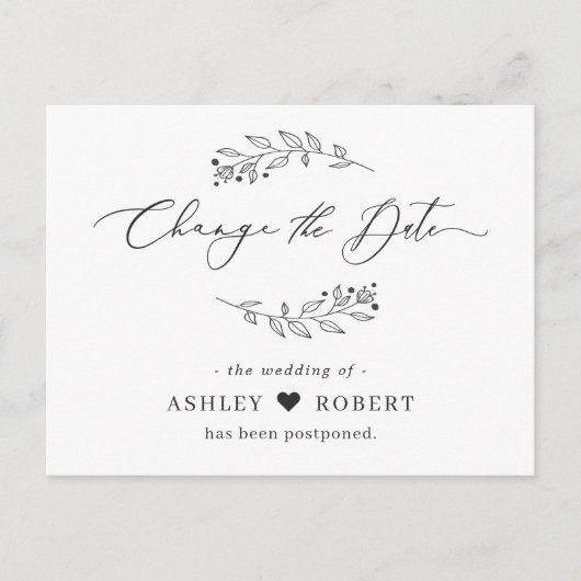 Ändern Sie das Datum, an dem die einfachen, handge Postkarte (Vorderseite)