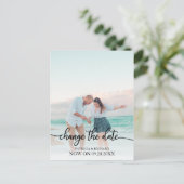 Ändern Sie das Datum, an dem die Hochzeit verschob Postkarte (Stehend Vorderseite)
