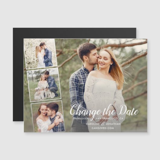 Ändern Sie das Datum, an dem die Hochzeitsfotograf Magnetkarte (Vorne/Hinten)