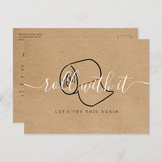 Ändern Sie das Datum, an dem die Rustikal abgesagt Postkarte (Vorne/Hinten)