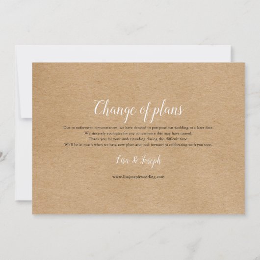 Ändern Sie das Datum, an dem die Rustikal abgesagt Save The Date (Rückseite)