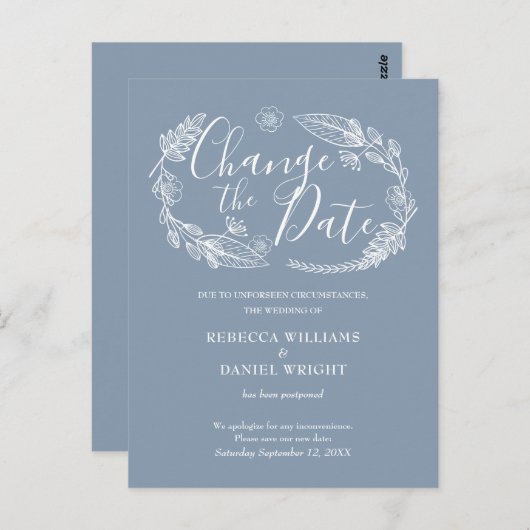 Ändern Sie das Datum, an dem die rustikale Landesf Postkarte (Vorne/Hinten)