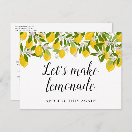 Ändern Sie das Datum, an dem die stornierten Ereig Ankündigungspostkarte (Vorne/Hinten)